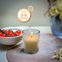 6 Pack Votive Glass Candle- French Vanilla