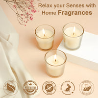 6 Pack Votive Glass Candle- French Vanilla