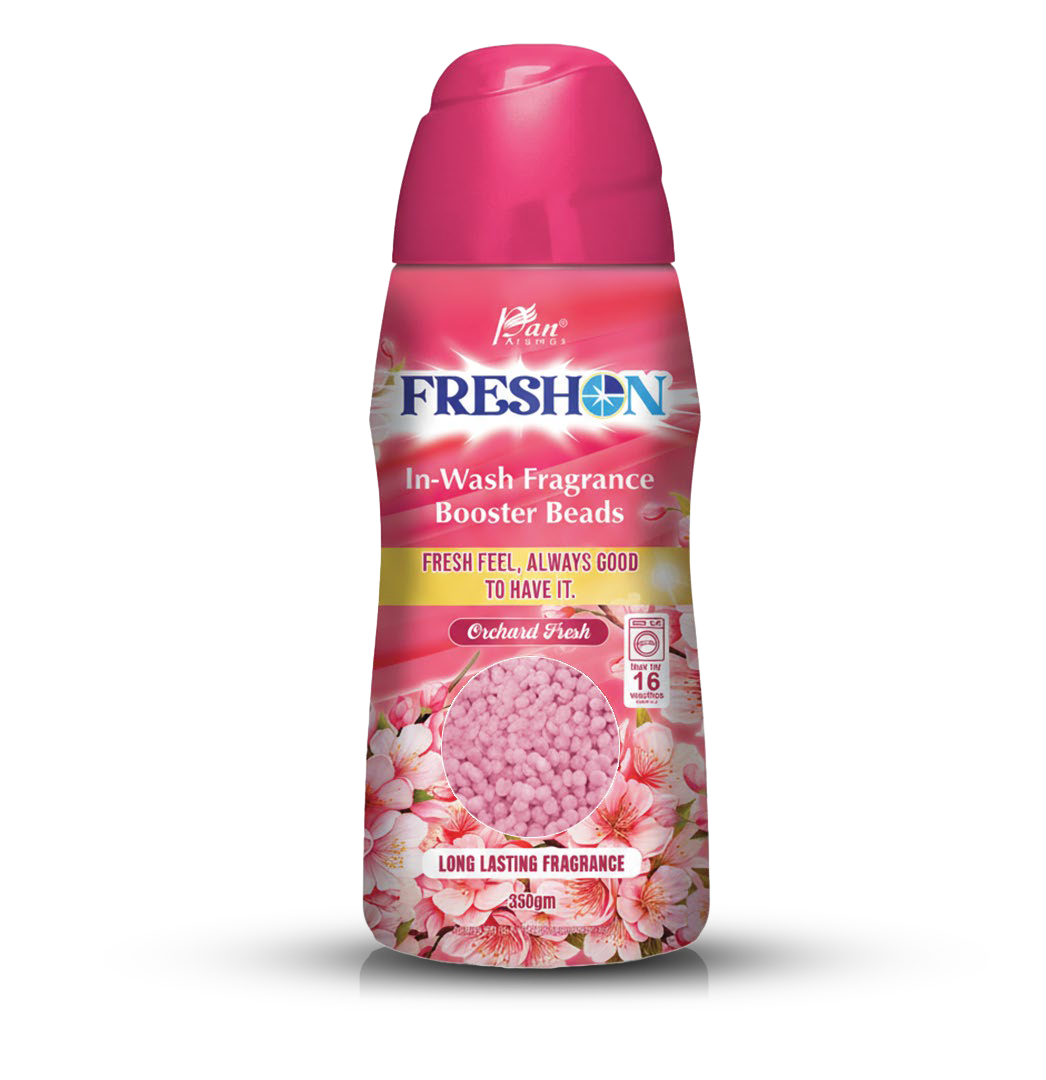 FRESHON  by Pan Aromas (Orchard Fresh) In-Wash Fragrance Booster Beads 350g | Long-Lasting Laundry Freshener | Works with All Washing Machines | Gentle on Fabrics | Lasts Up to 16 Washes