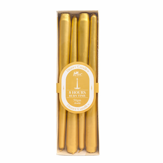 4 -Pack Unscented Dinner Candle  - Gold