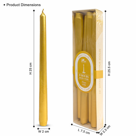 4 -Pack Unscented Dinner Candle  - Gold