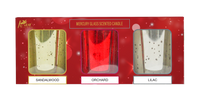 Set of 3 Mercury Glass Scented Candles – Sandalwood, Orchard & Lilac (45g Each)