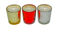 Set of 3 Mercury Glass Scented Candles – Sandalwood, Orchard & Lilac (45g Each)