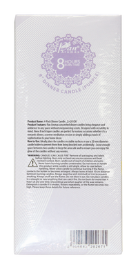 4 -Pack Unscented Dinner Candle - Purple