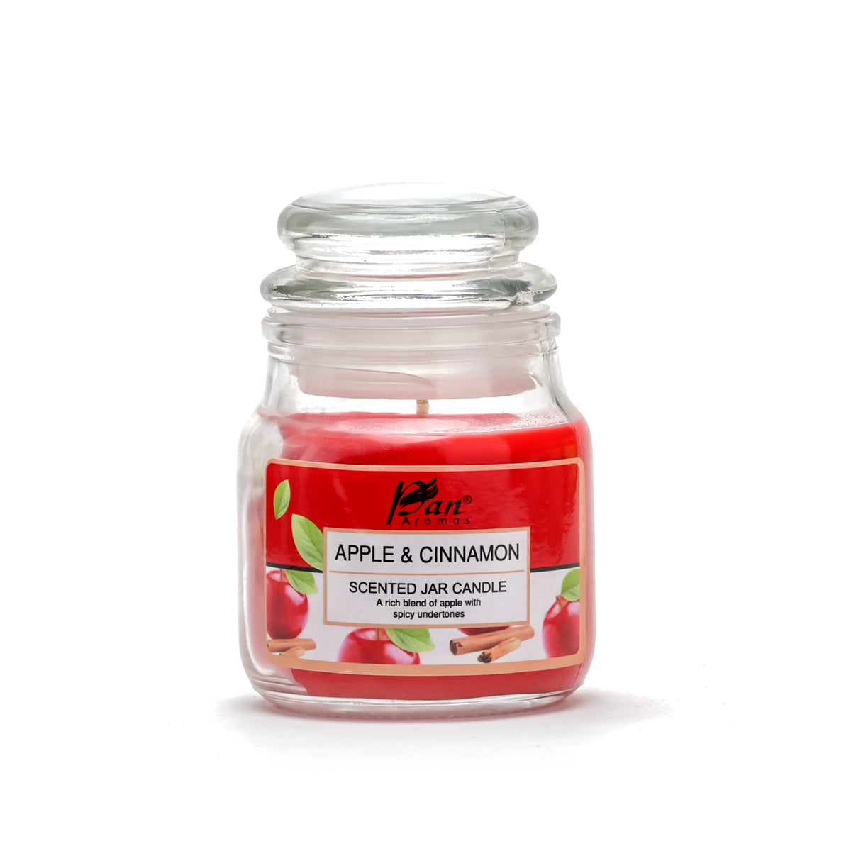 Jar Glass Candle With Lid – Apple & Cinnamon (85g)