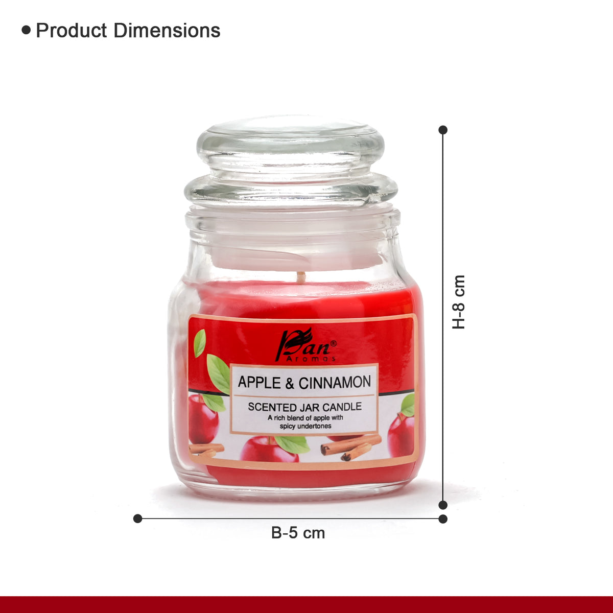 Jar Glass Candle With Lid – Apple & Cinnamon (85g)