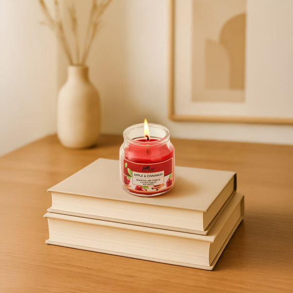 Jar Glass Candle With Lid – Apple & Cinnamon (85g)