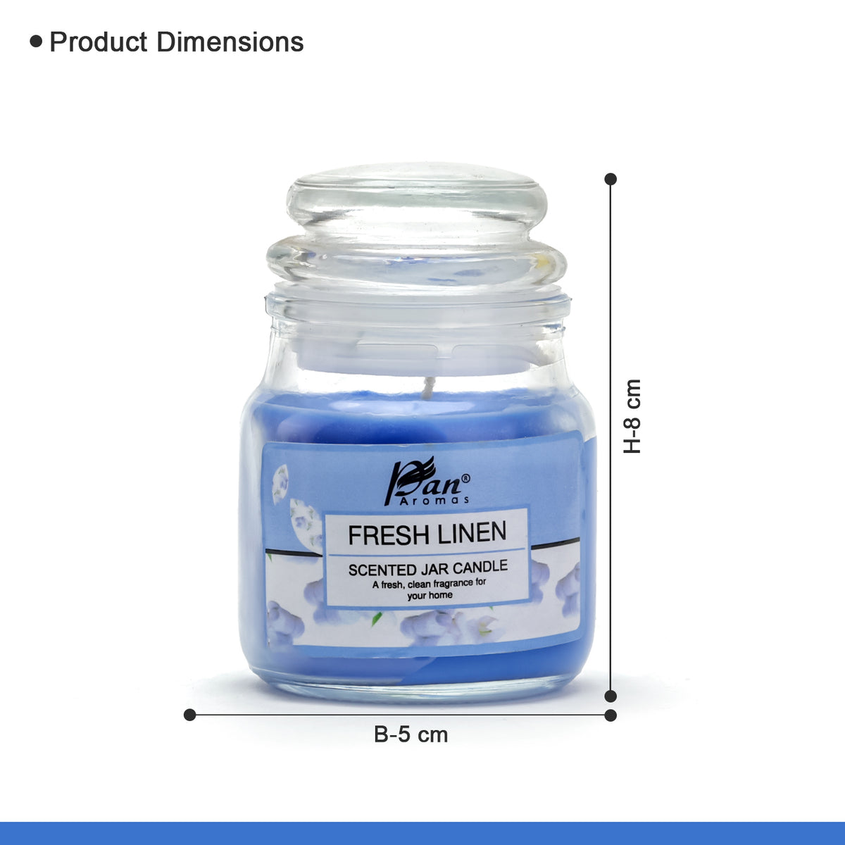 Jar Glass Candle With Lid – Fresh Linen (85g)