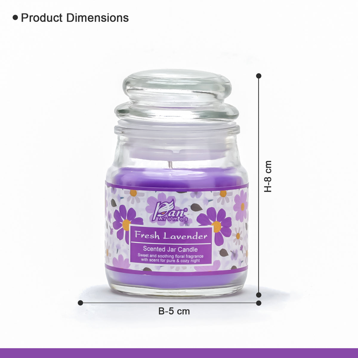 Jar Glass Candle With Lid – Fresh Lavender (85g)
