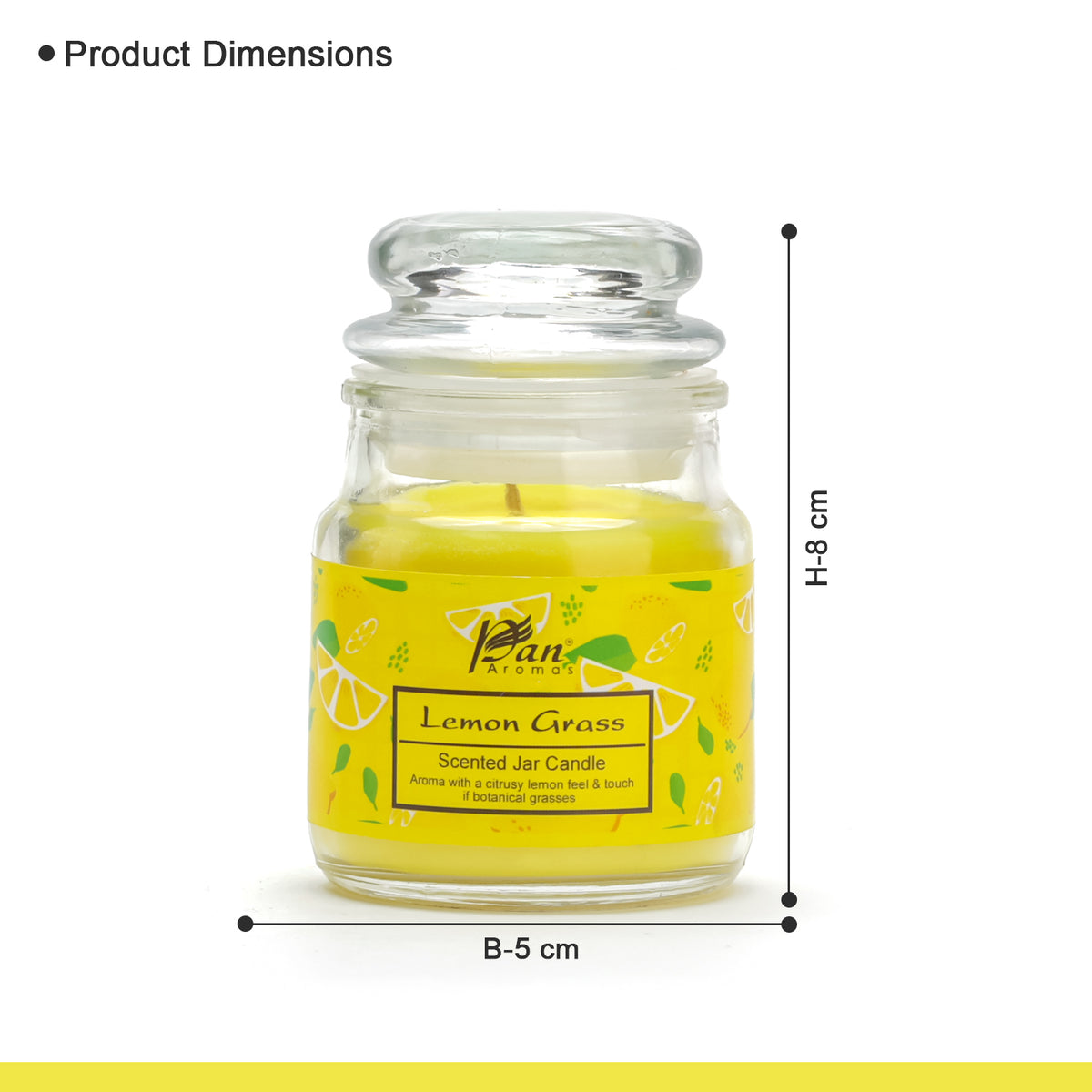 Jar Glass Candle With Lid – Lemon Grass (85g)