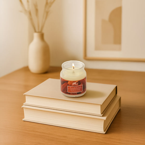 Jar Glass Candle With Lid– Sandalwood (85g)