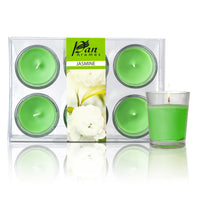 6 Pack Votive Glass Candle- Jasmine