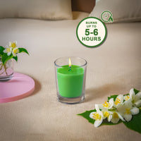 6 Pack Votive Glass Candle- Jasmine