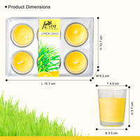 6 Pack Votive Glass Candle- Lemon Grass