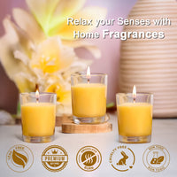 6 Pack Votive Glass Candle- Lemon Grass