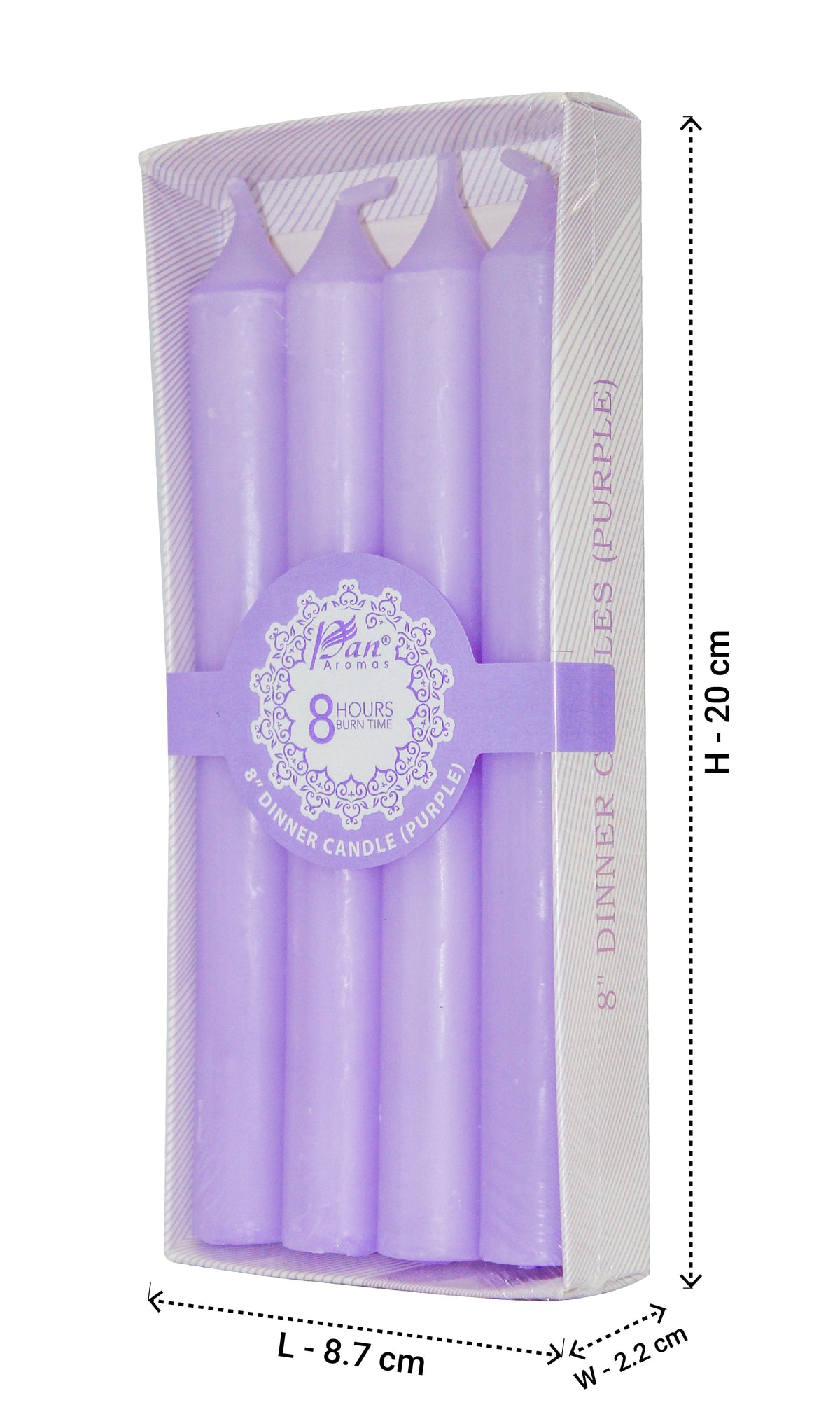 4 -Pack Unscented Dinner Candle - Purple