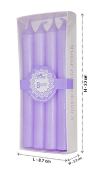 4 -Pack Unscented Dinner Candle - Purple