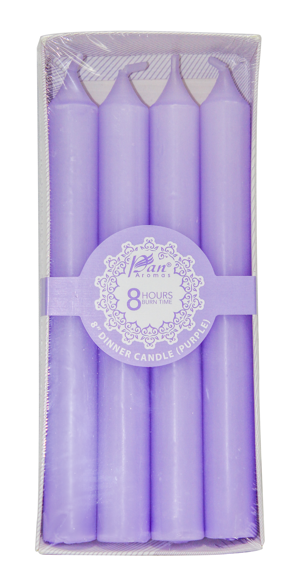 4 -Pack Unscented Dinner Candle - Purple
