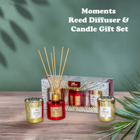 Moments Reed Diffuser & Candle Gift Set - Golden Amber Fragrance