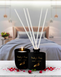 Crystal Collection - Midnight Rose (Special Combo) Reed Diffuser (100ml) & Scented Candle (150g)