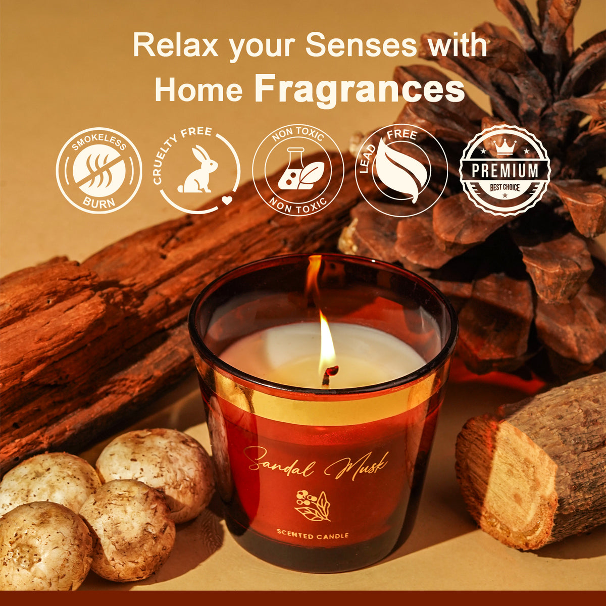 Sandal Musk Scented Candle - Oriental Collection (120gms)