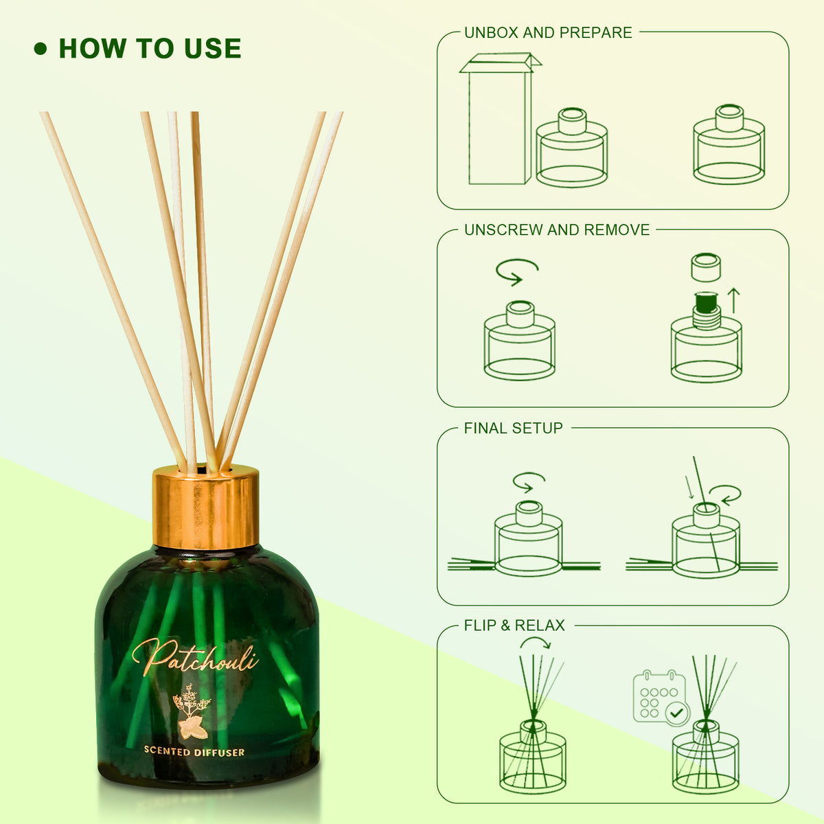 Patchouli Scented Reed Diffuser - Oriental Collection (100ml)