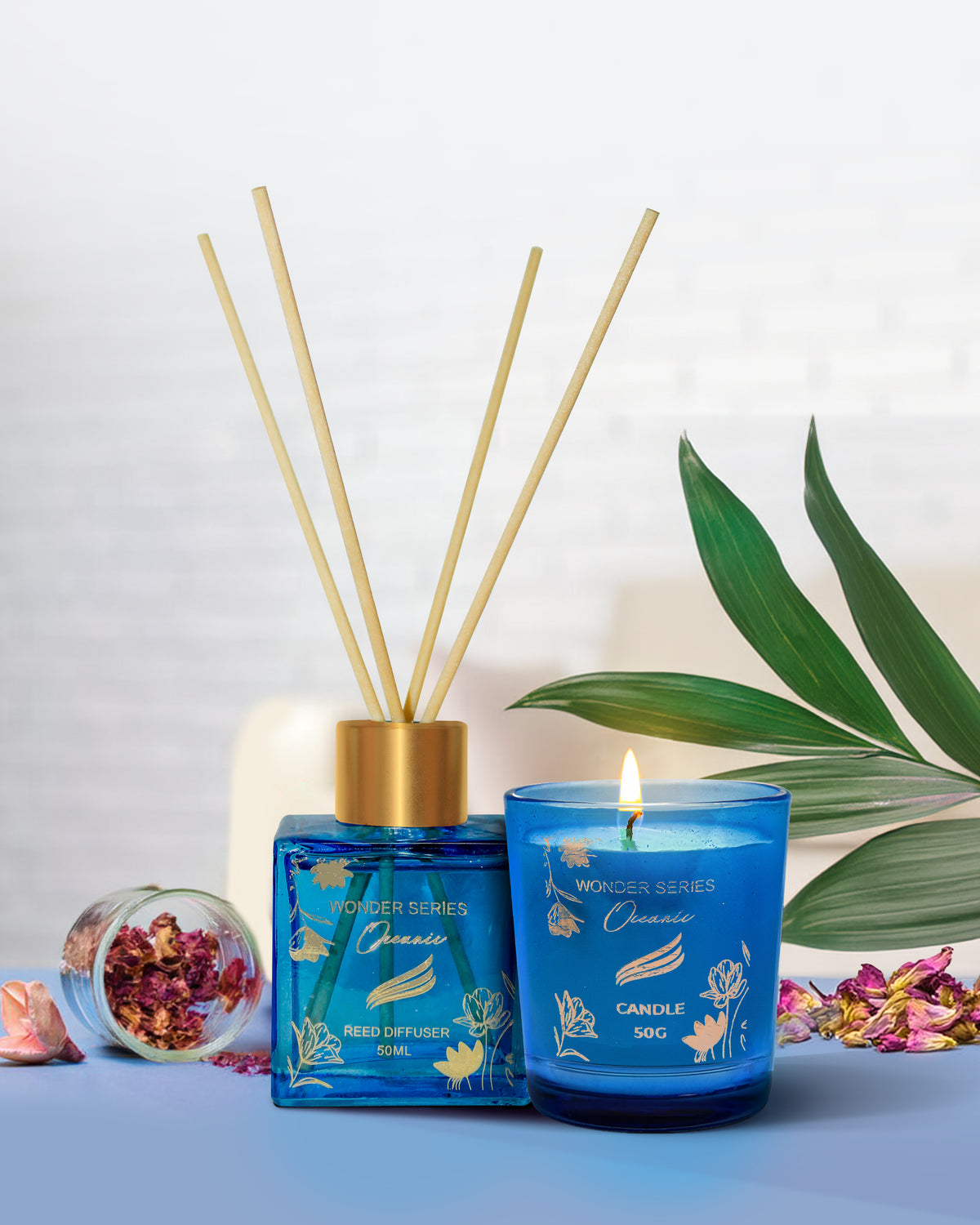 Wonder Series - Oceanic (Special Combo) Reed Diffuser (50ml) & Scented Candle (50g)