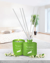 Crystal Collection - Pure Jasmine (Special Combo) Reed Diffuser (100ml) & Scented Candle (150g)