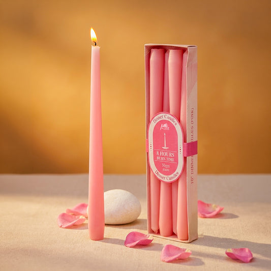4 -Pack Unscented Dinner Candle - Pink