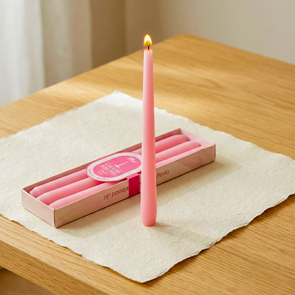 4 -Pack Unscented Dinner Candle - Pink