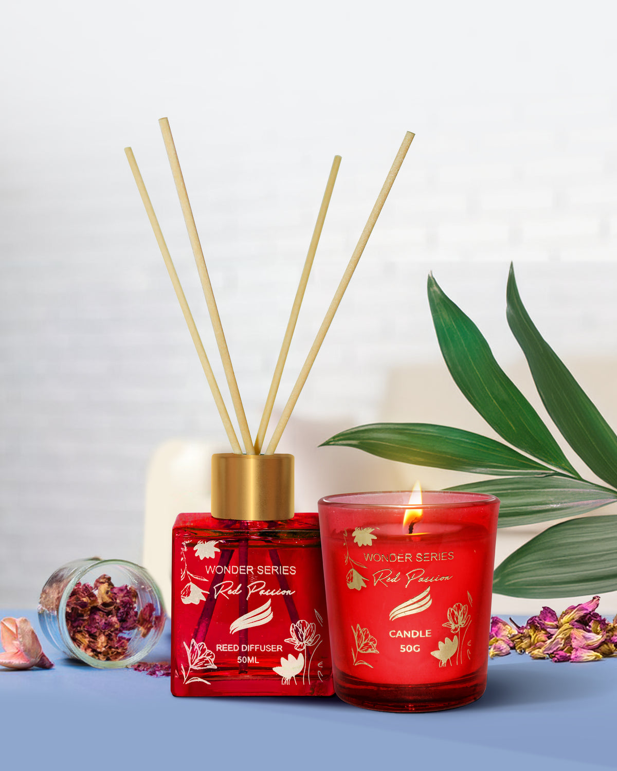 Wonder Series - Red Passion (Special Combo) Reed Diffuser (50ml) & Scented Candle (50g)