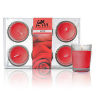 6 Pack Votive Glass Candle- Rose