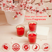 6 Pack Votive Glass Candle- Rose