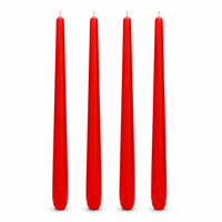 4 -Pack Unscented Dinner Candle - Red
