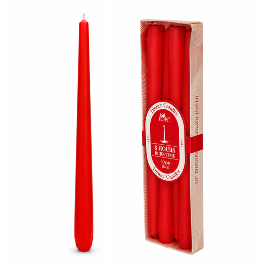 4 -Pack Unscented Dinner Candle - Red
