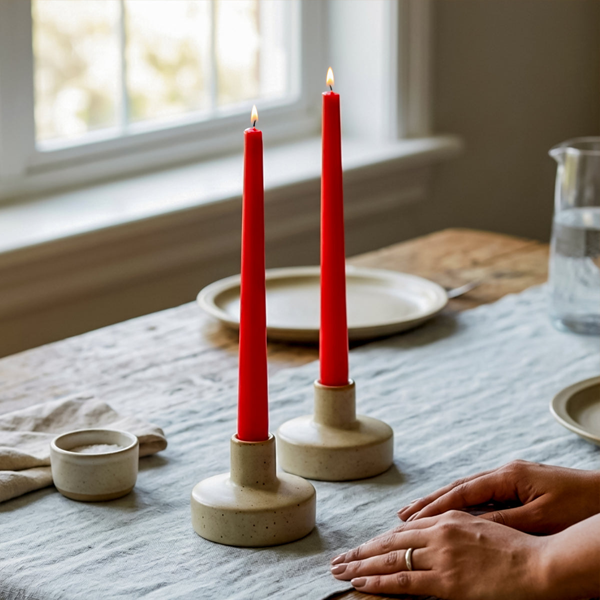 4 -Pack Unscented Dinner Candle - Red