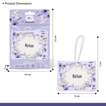 3-Pack Scented Paper Hanging Sachet - (Relax) Lavender