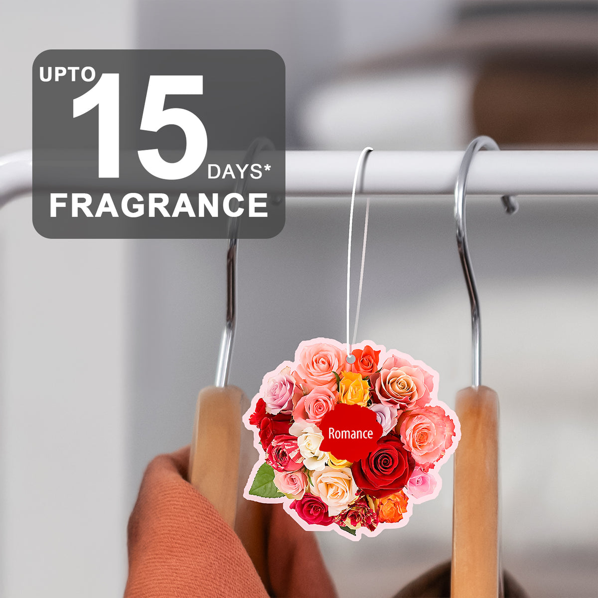 3-Pack Scented Paper Hanging Sachet - (Romance) French Rose