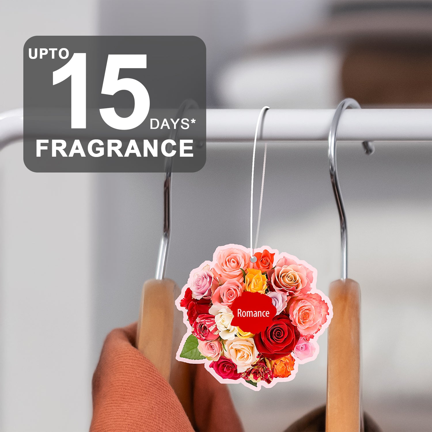 3-Pack Scented Paper Hanging Sachet - (Romance) French Rose