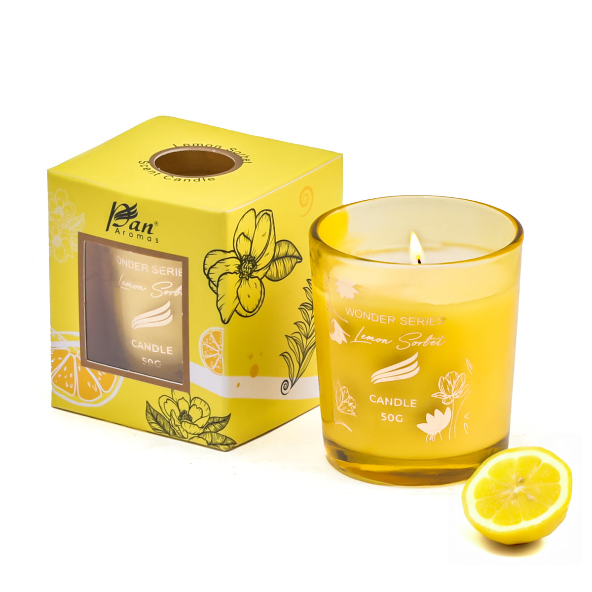 Lemon Sorbet Scented Candle - Wonder Series (50gms)