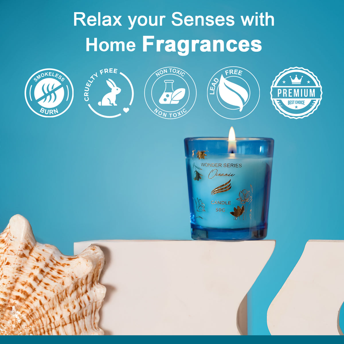Oceanic Scented Candle - Wonder Series (50gms)