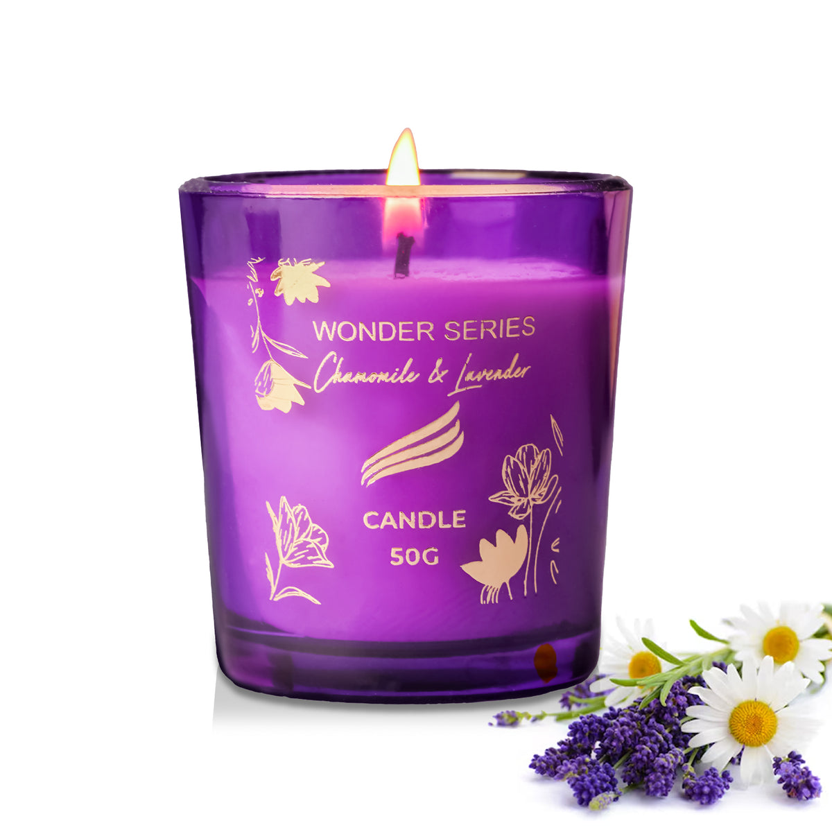 Chamomile & Lavender Scented Candle - Wonder Series (50gms)