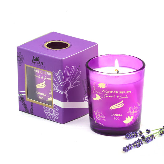 Chamomile & Lavender Scented Candle - Wonder Series (50gms)