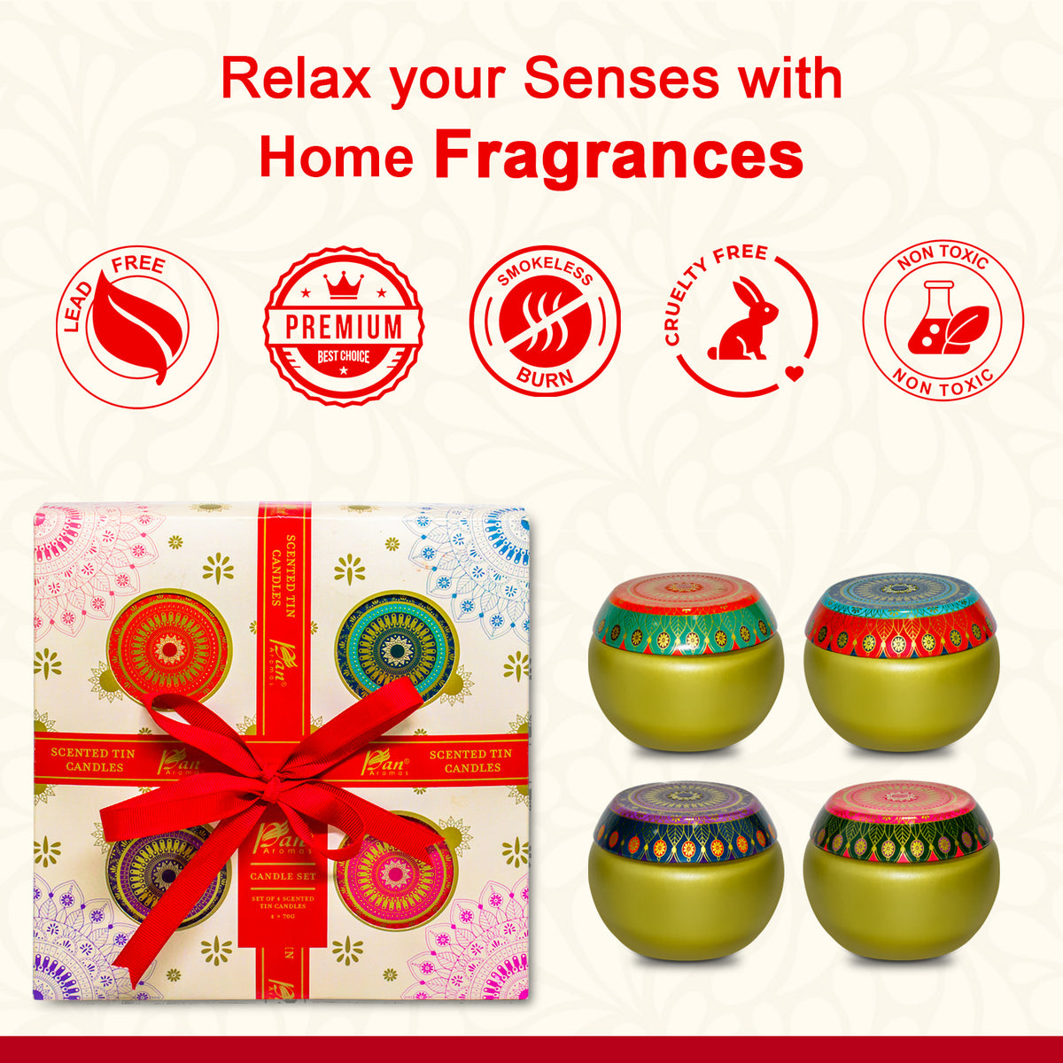 4 Pack Scented Tin Candle - Gift Set