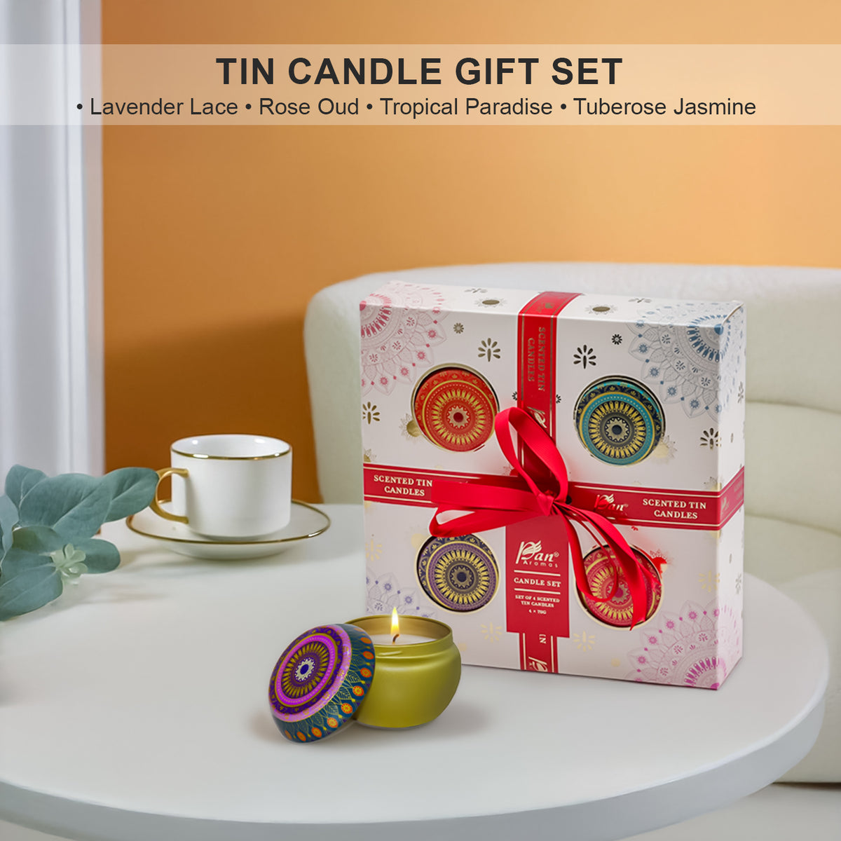 4 Pack Scented Tin Candle - Gift Set