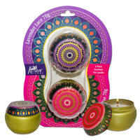 Lavender Lace & Tropical Paradise Scented Tin Candle- 2 Pack