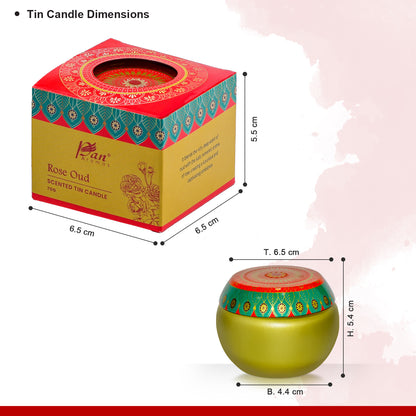 Rose Oud Scented Tin Candle- 70gm