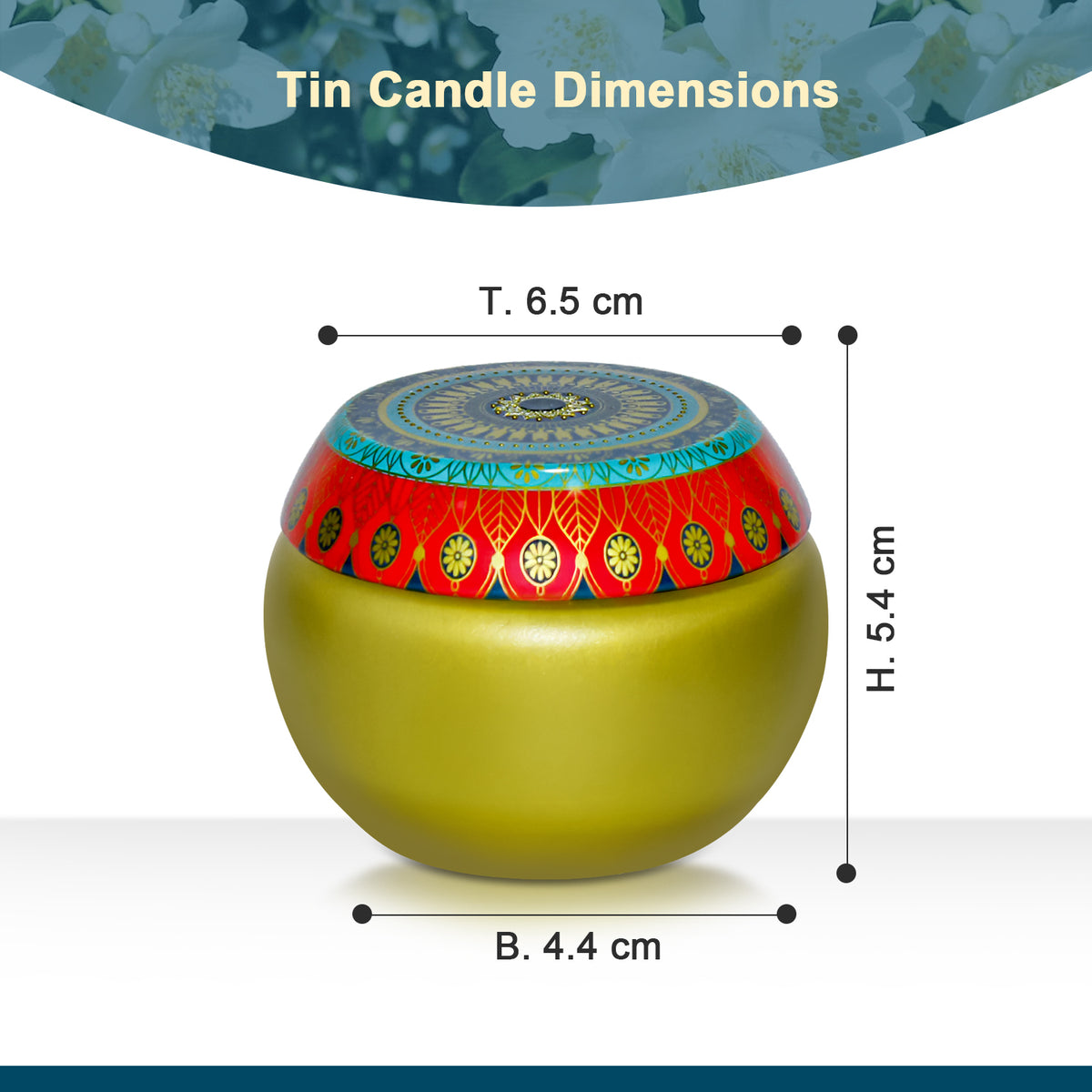 Tuberose Jasmine Scented Tin Candle- 70gm