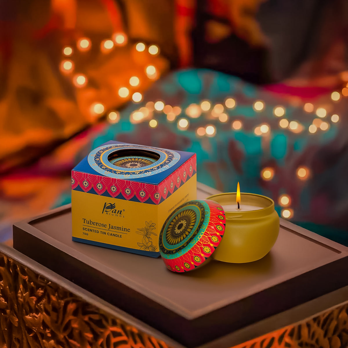 Tuberose Jasmine Scented Tin Candle- 70gm