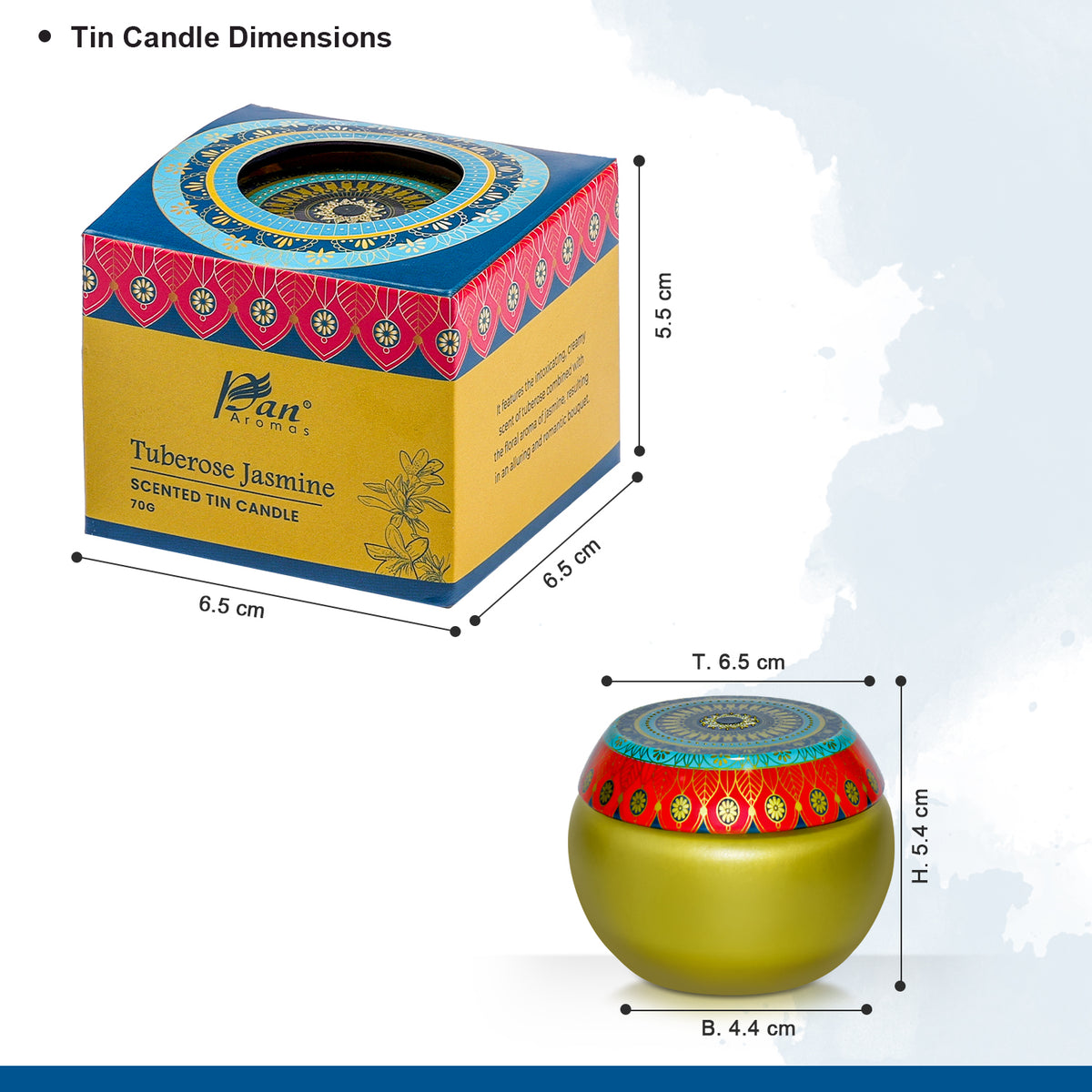 Tuberose Jasmine Scented Tin Candle- 70gm